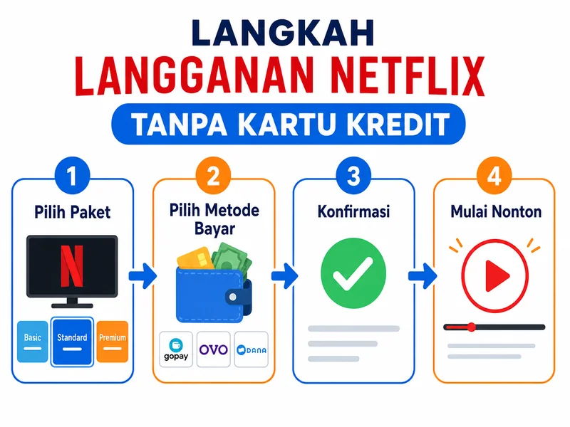 Langkah langganan Netflix tanpa kartu kredit