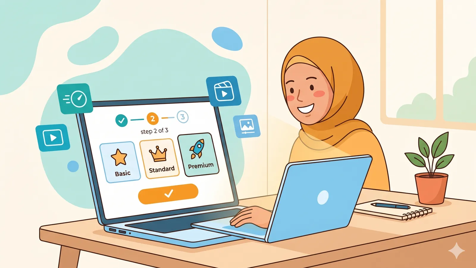 Langkah berlangganan Play Musik Tanpa Iklan dengan aman dan mudah.